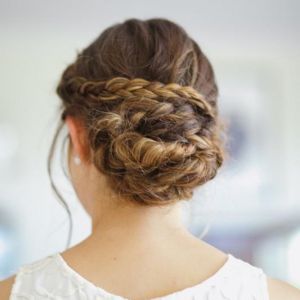 wedding braided hairstyle sunshine coast