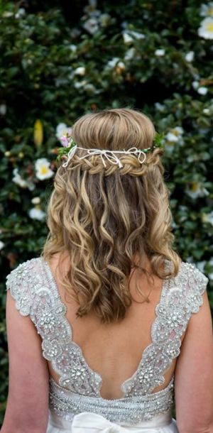wedding hairstyle waterfall braid sunshine coast