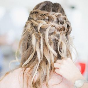 waterfall braid wedding hairstyle