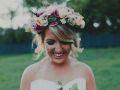 floral wreath for brides hair