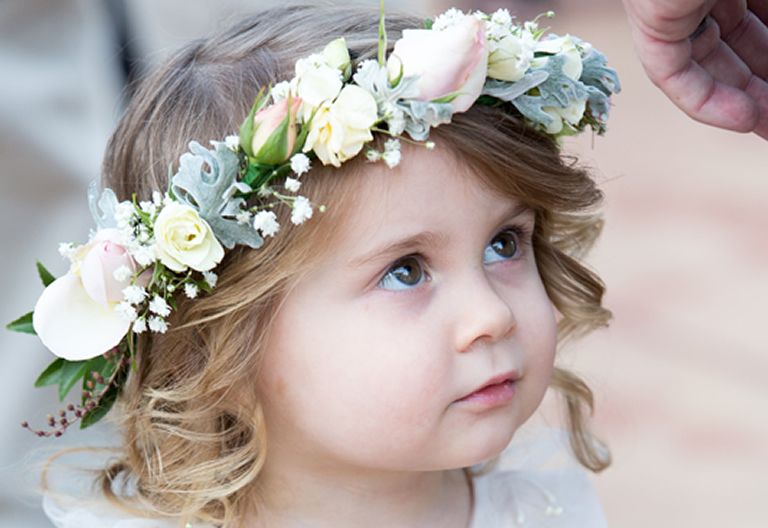 wedding hair floral crown page girl